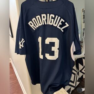 Nike Men's New York Yankees #13 Rodriguez Navy Jersey
